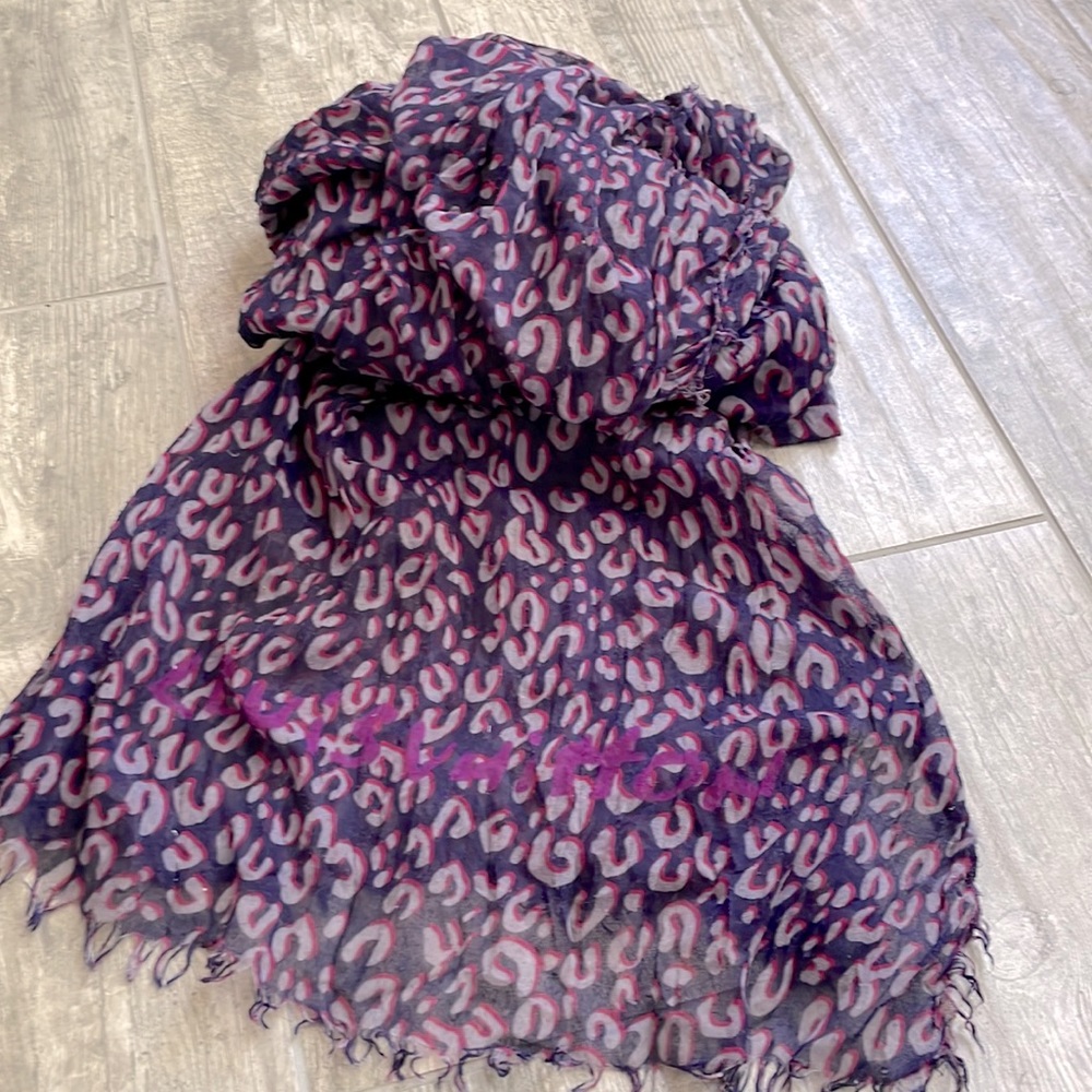 Louis Vuitton Stephen Sprouse Blue/purple?/Grey/Pink Leopard Wool Scarf Shawl